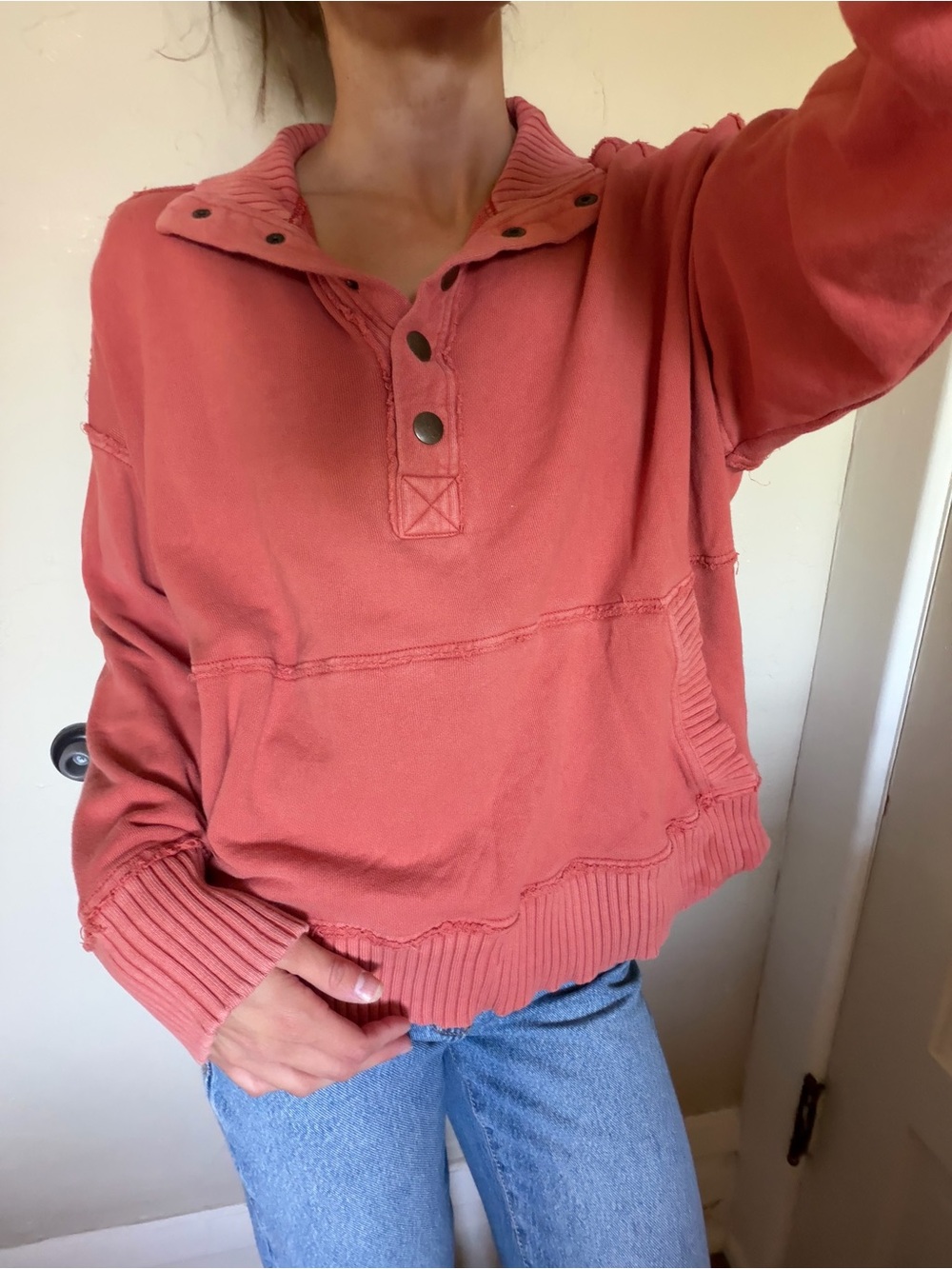Aerie terracotta oversized pull-over, size small.